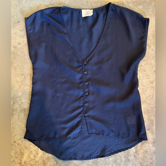 Pins & Needles Navy Blue Polka Dot Blouse! So cute! - Picture 1 of 4